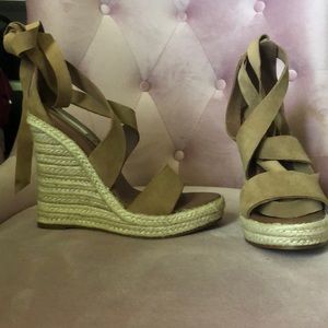 Lace up wedges **Never Worn**